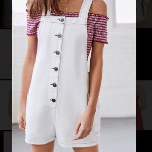 UO Denim Button-Down Romper